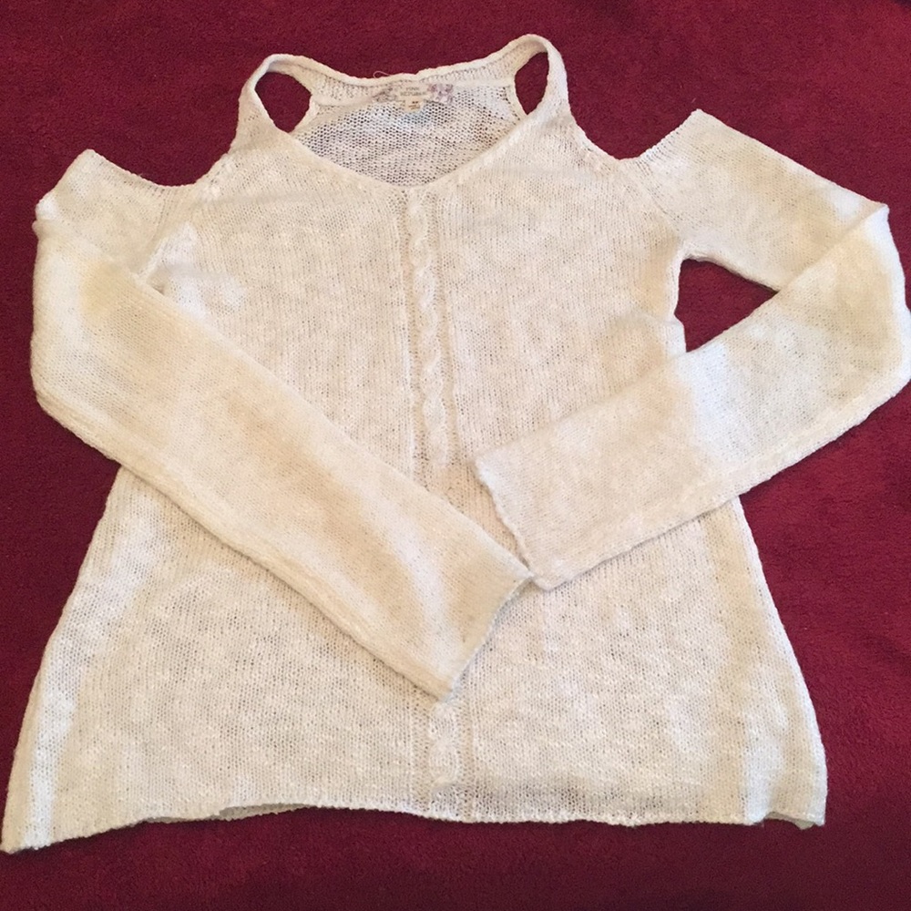 white off shoulder sweater